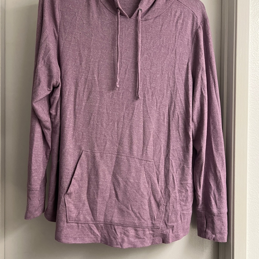 Ideology Purple Hooded Sweater Lightweight Knit